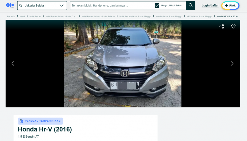  harga mobil hr-v bekas 